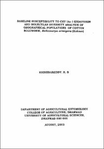 krishikosh thesis entomology